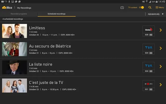 illico.tv android App screenshot 2